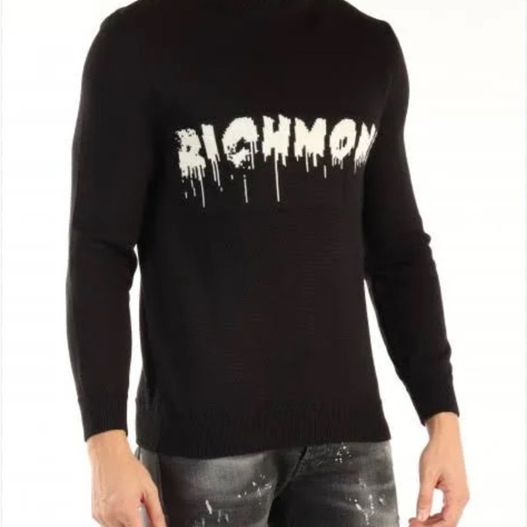 John Richmond Men’s Black Wool SweaterBrand New with Tags